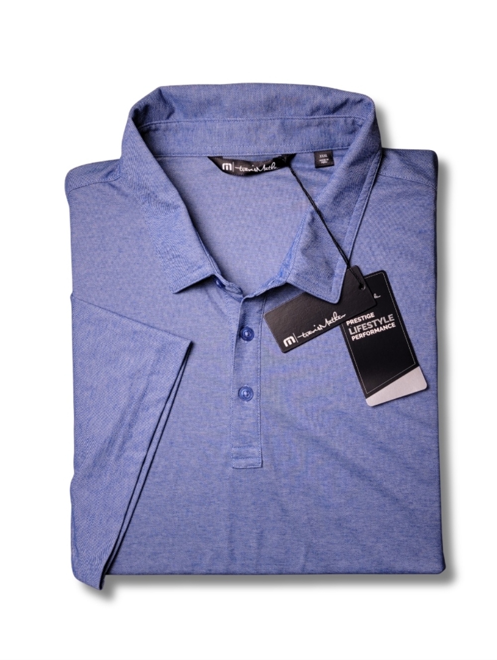TravisMathew Classic Blue Heather Golf Polo 3XL